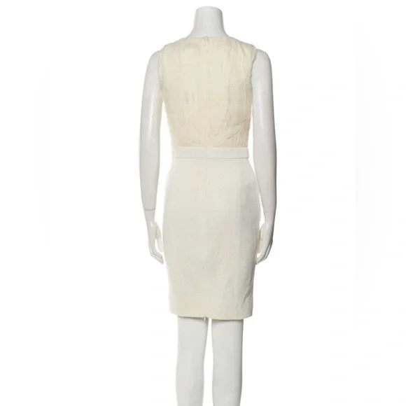Chanel Ivory Tweed and Crinkle Crepe Dress Fits XS/ 36 - Picture 3 of 10